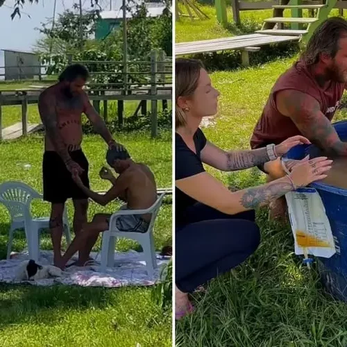 Idoso enfermo é batizado em caixa d’água no Amazonas e declara: “Me arrependi dos meus pecados